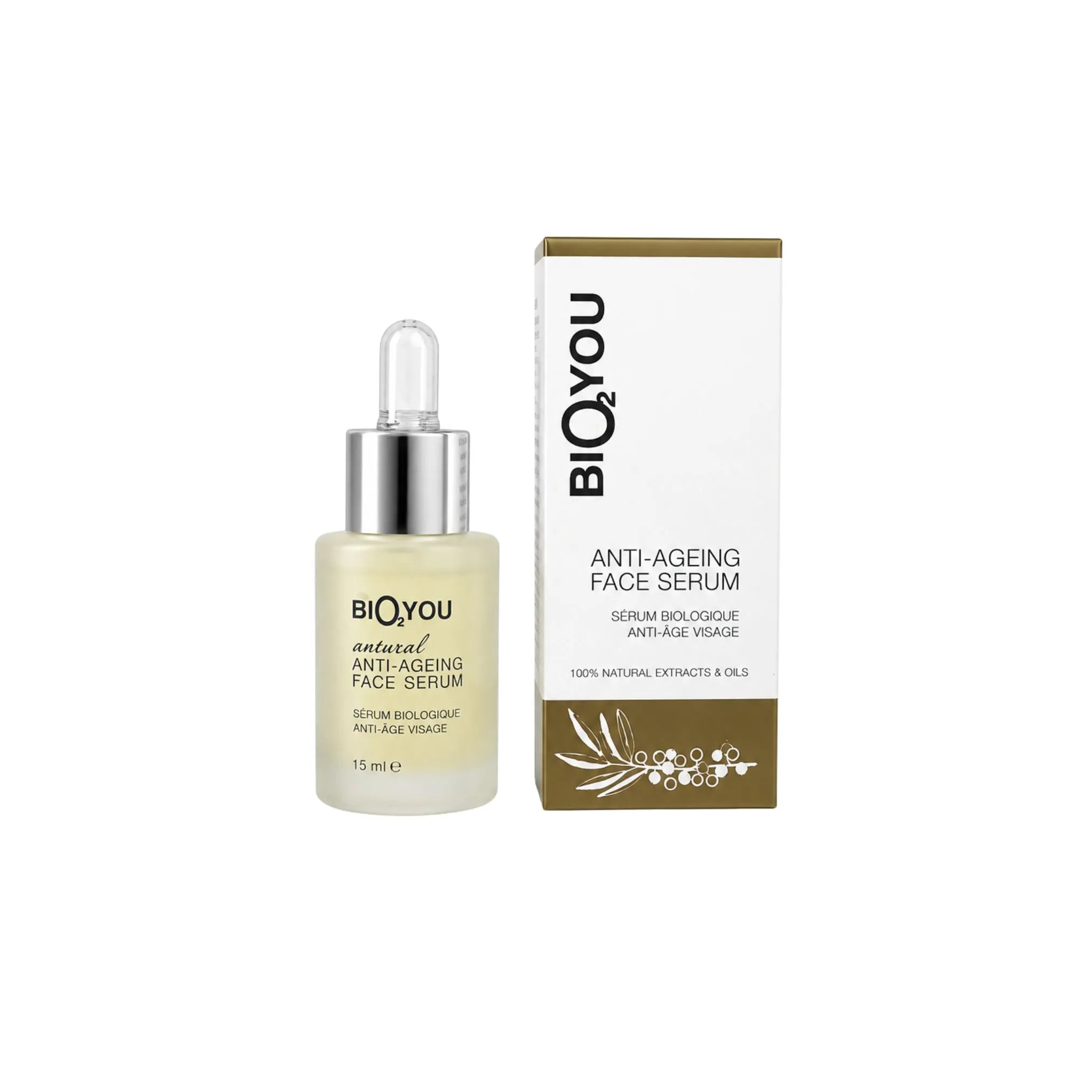 Anti-Age veido serumas su vitaminu C ir hialurono rūgštimi, 15 ml