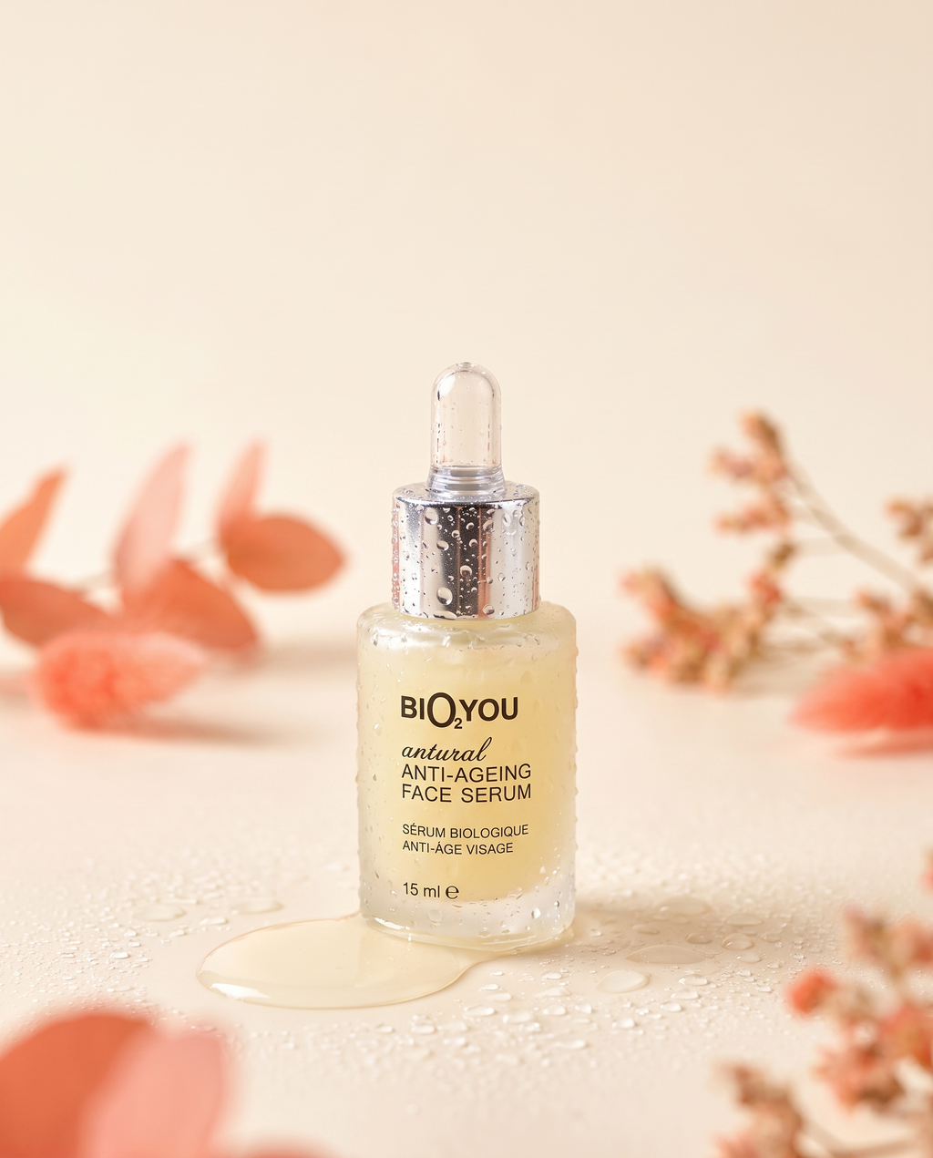 Anti-Age veido serumas su vitaminu C ir hialurono rūgštimi, 15 ml