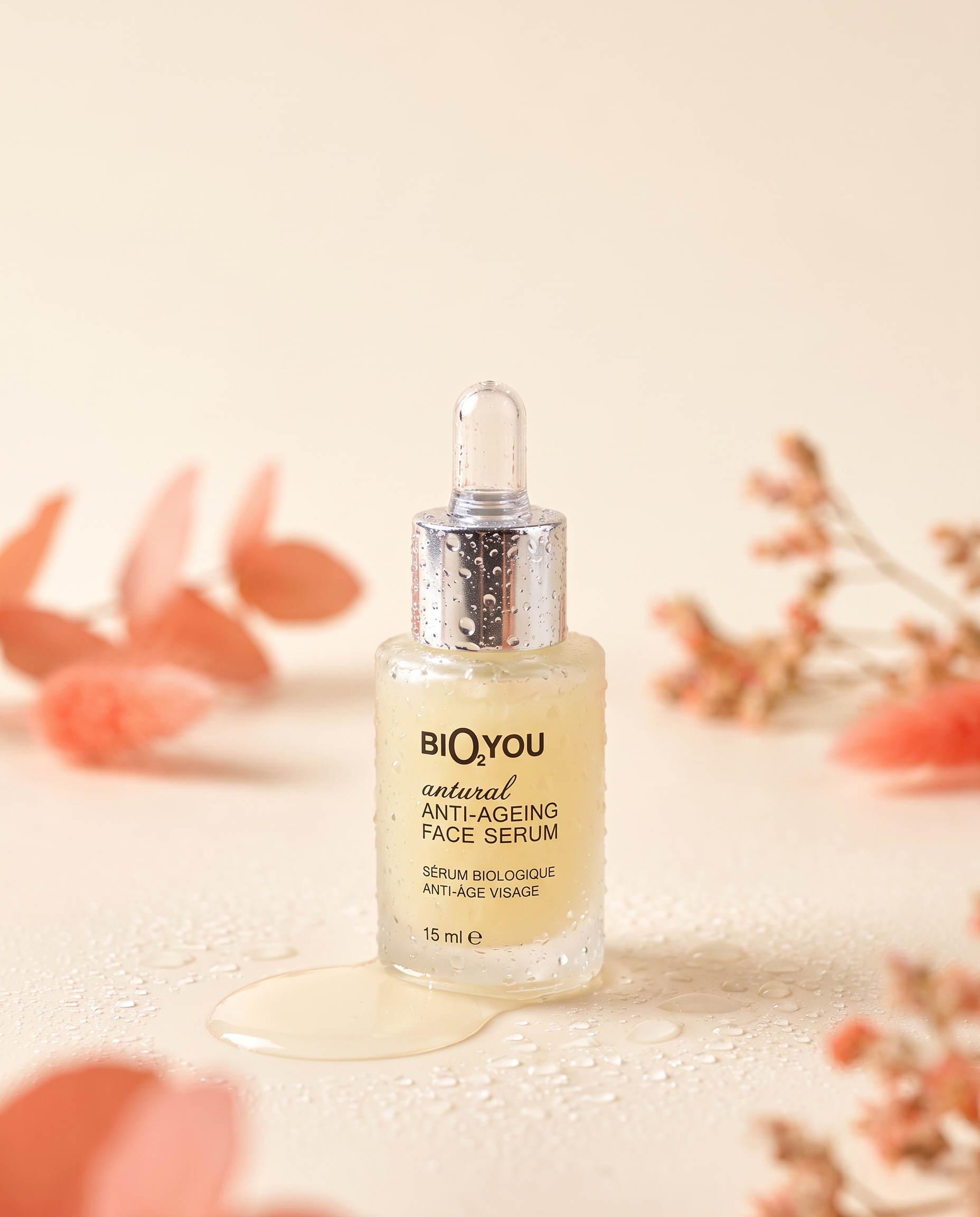 Anti-Age veido serumas su vitaminu C ir hialurono rūgštimi, 15 ml